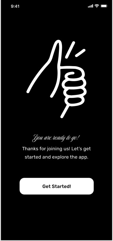 Nova onboarding completion screen reading You are ready to go with a Get Started button